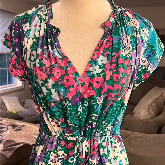 Rails Green/Pink Spring Floral Dress - Picture 2 of 8